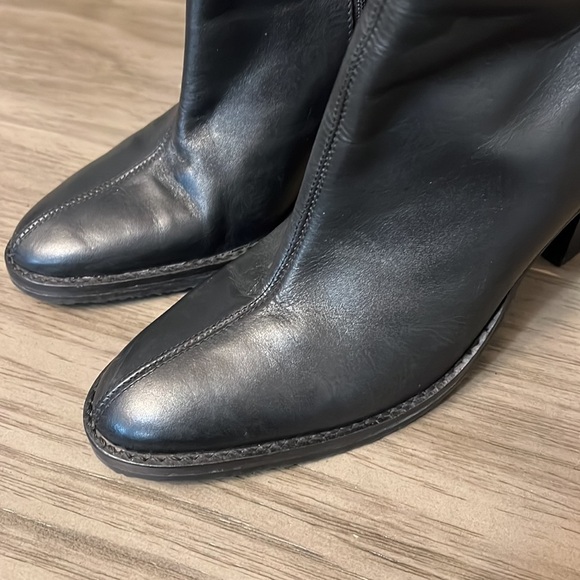 COLIN STUART BLACK LEATHER ANKLE BOOTS 7.5 - Picture 4 of 16